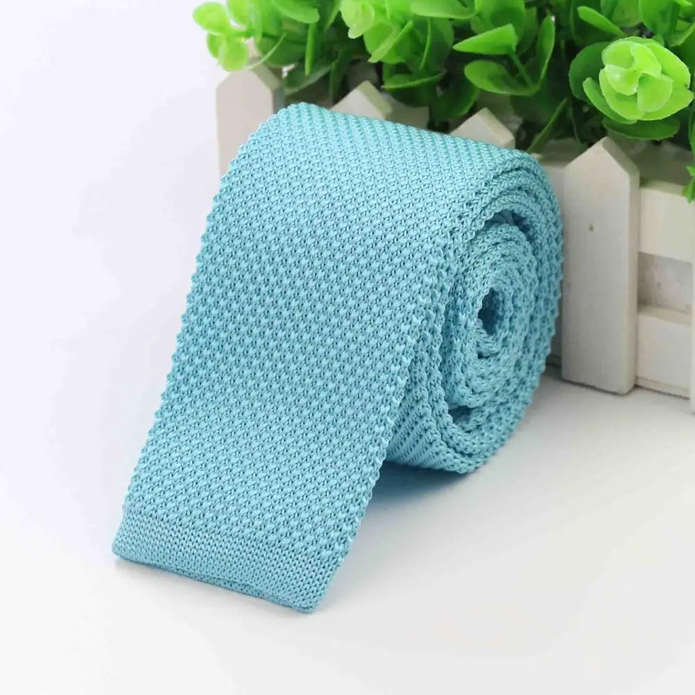 Fashion Men's Colourful Tie Knit Knitted Ties Necktie Solid Color Narrow Slim Skinny Woven Plain Cravate Narrow Neckties