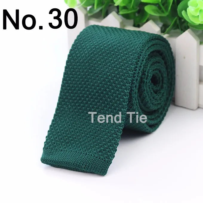 Fashion Men's Colourful Tie Knit Knitted Ties Necktie Solid Color Narrow Slim Skinny Woven Plain Cravate Narrow Neckties