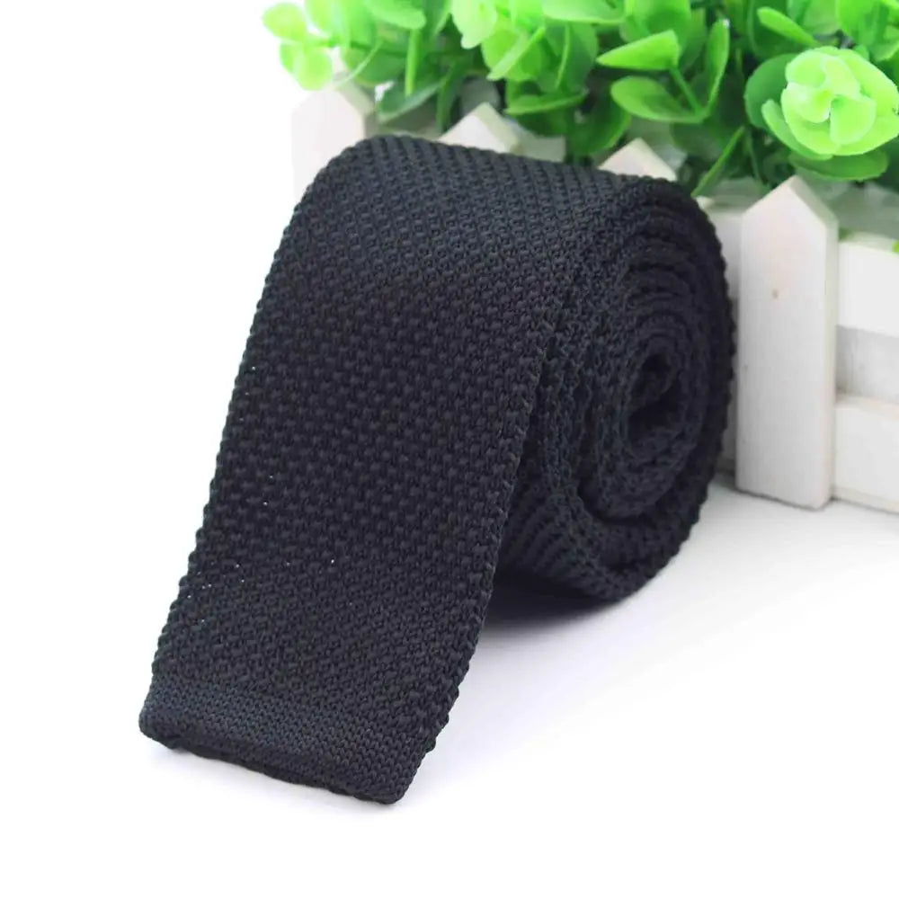 Fashion Men's Colourful Tie Knit Knitted Ties Necktie Solid Color Narrow Slim Skinny Woven Plain Cravate Narrow Neckties