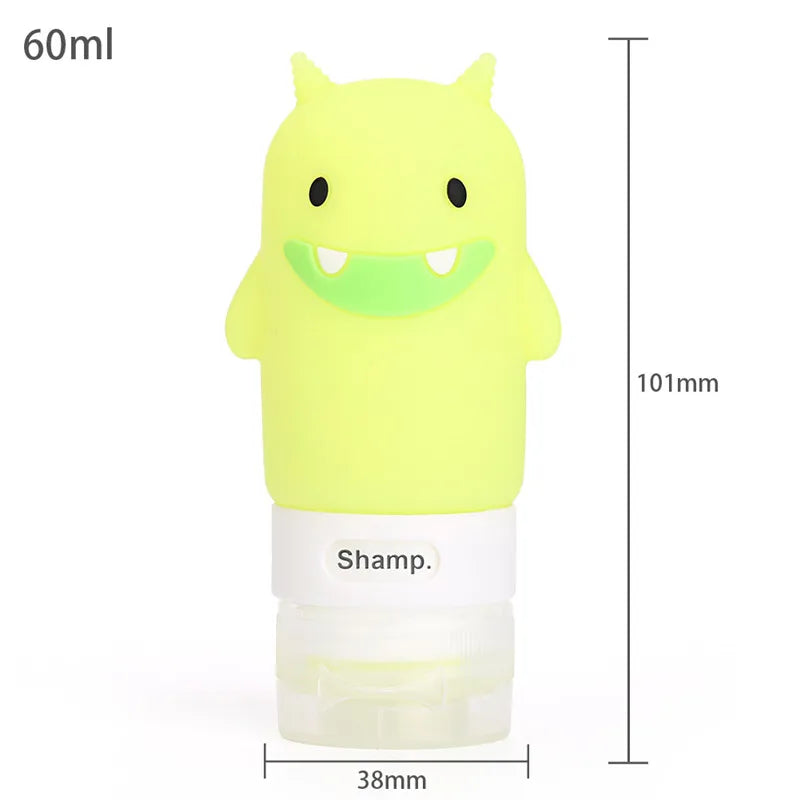 New Portable Cartoon Bear Penguin Animal Silicone Travel Case Organizer Shampoo Shower Gel Lotion Storage Refillable Bottle