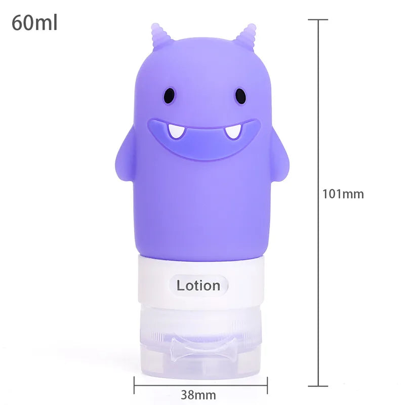 New Portable Cartoon Bear Penguin Animal Silicone Travel Case Organizer Shampoo Shower Gel Lotion Storage Refillable Bottle