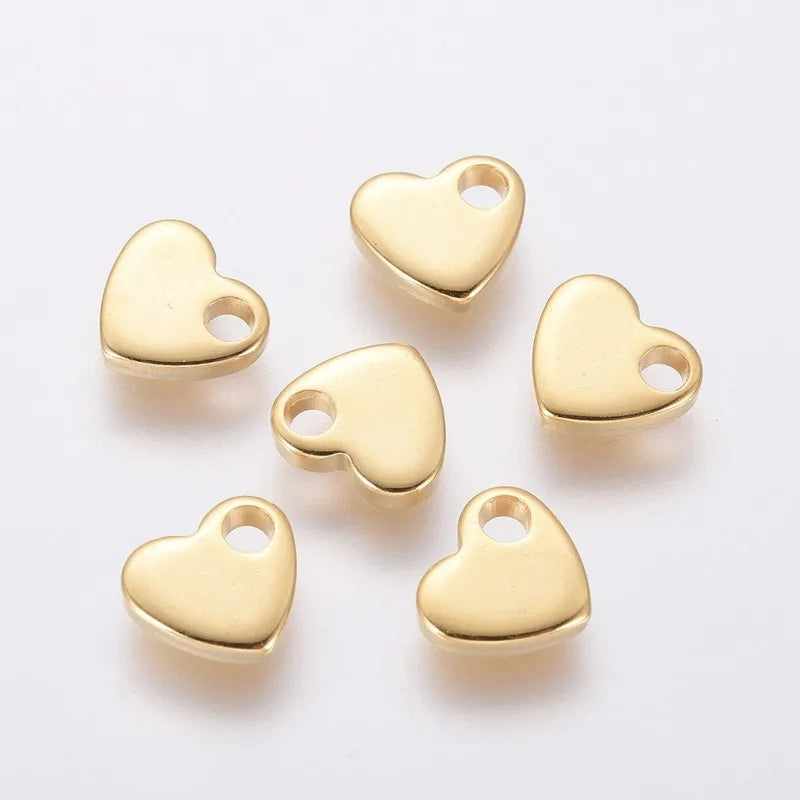 5~20Pcs 304 Stainless Steel Charms for DIY Jewelry Making  (Butterfly Heart Flower Key Moon Musical Note Ring Flat Round Star)