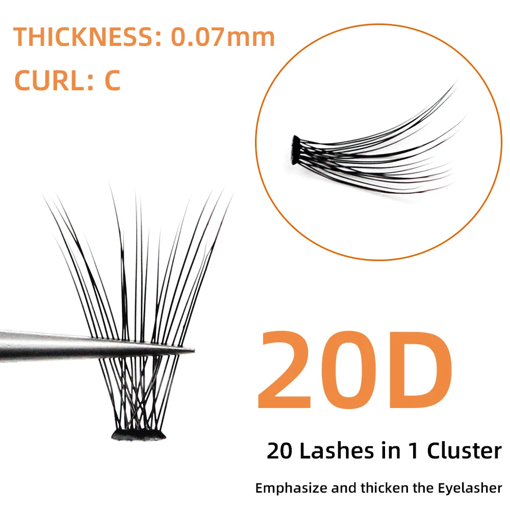 Grafting World 20D Individual Eyelash 0.07 Russia Cilia 60 Pcs Personal Make Up Eyelash Clusters