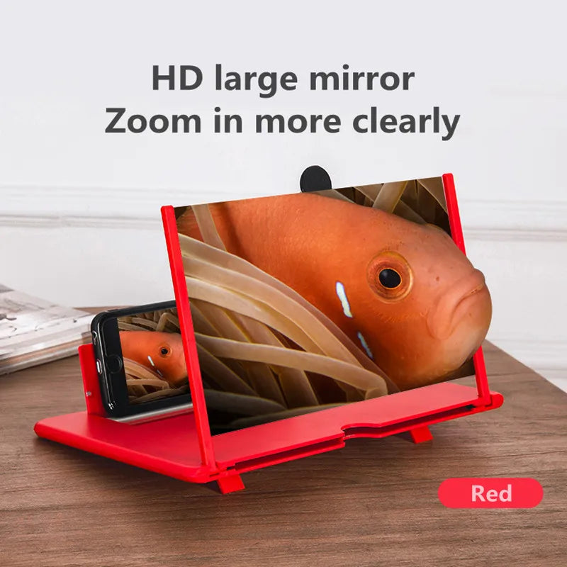 12 inch 3D mobile phone screen magnifying glass mobile phone movie smartphone stand folding amplifier HD video magnifying glass