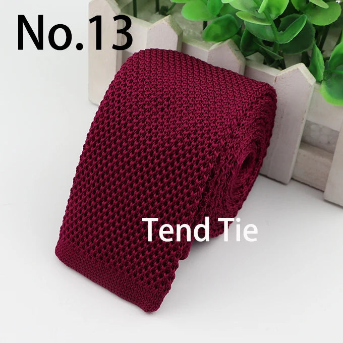 Fashion Men's Colourful Tie Knit Knitted Ties Necktie Solid Color Narrow Slim Skinny Woven Plain Cravate Narrow Neckties