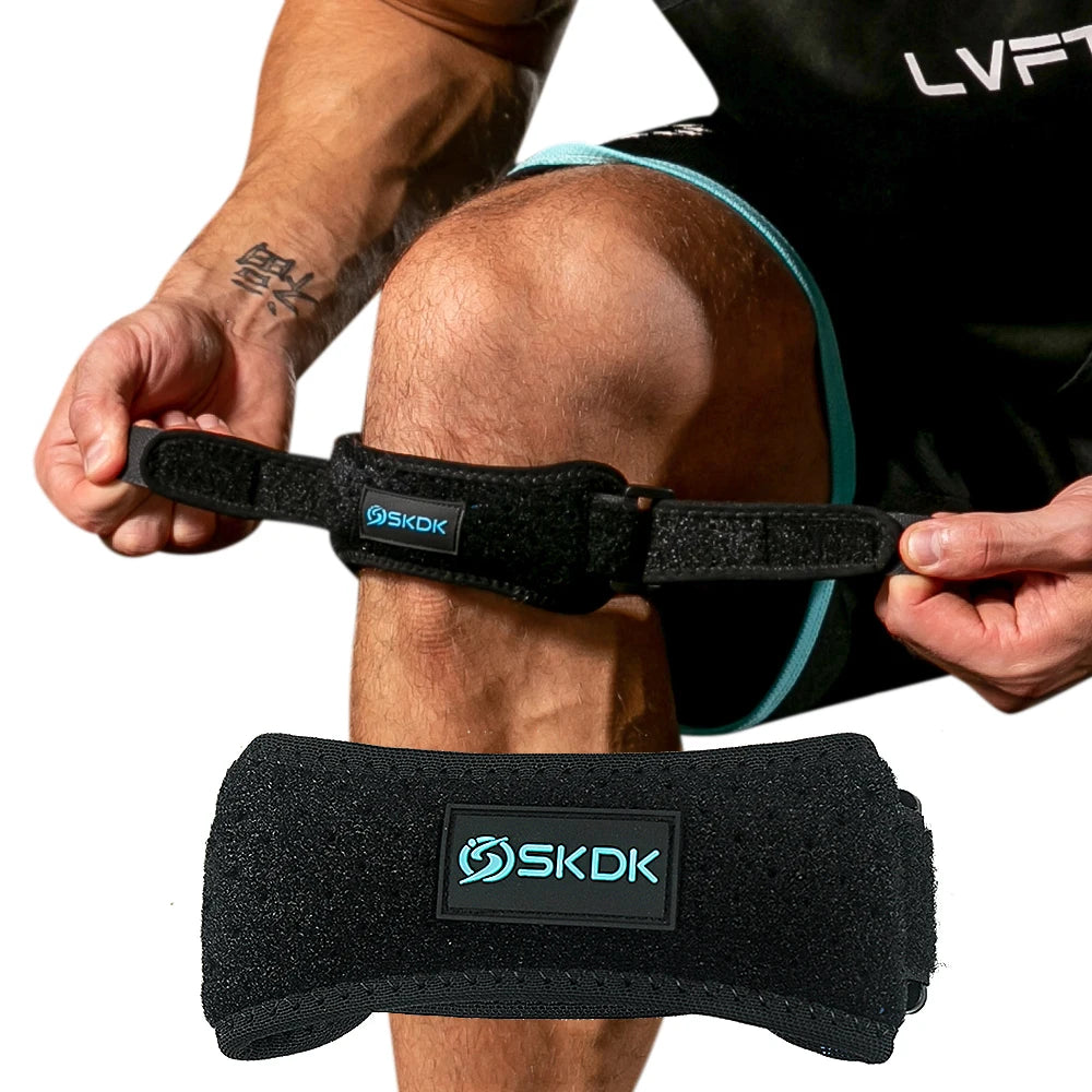 SKDK 1PC Patella Kneecap Band Adjustable Silica Gel Knee Tendon Strap Protector Knee Pad Running Sports Cycling Gym Knee Support