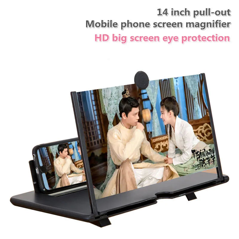 12 inch 3D mobile phone screen magnifying glass mobile phone movie smartphone stand folding amplifier HD video magnifying glass