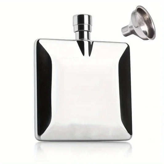 1Pc 100ml / 4Oz Flat Vodka Hip Flask Stainless Steel Portable Camping Flagons Liquor Whiskey Bottle Men Gift