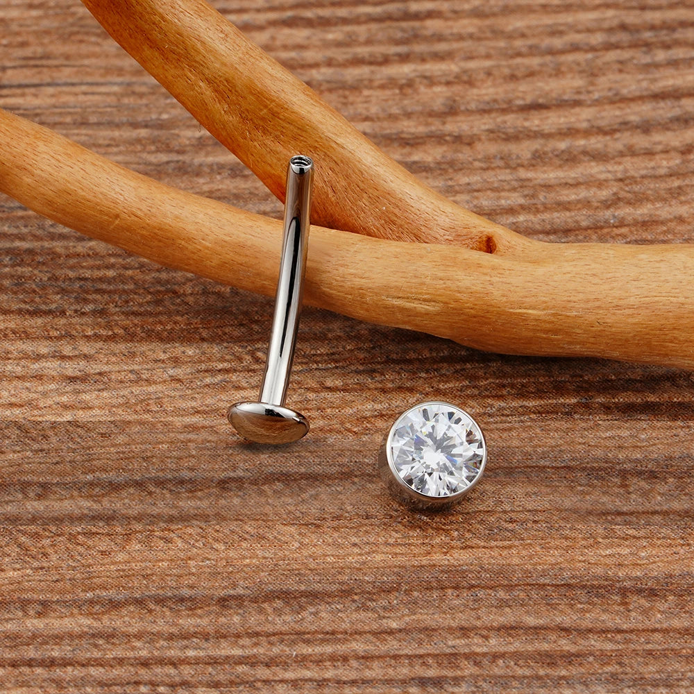 Right Grand ASTM F136 Titanium 14G Convex Base CZ Floating Belly Button Ring 10/12/14mm Curved Barbell Navel Piercing Jewelry