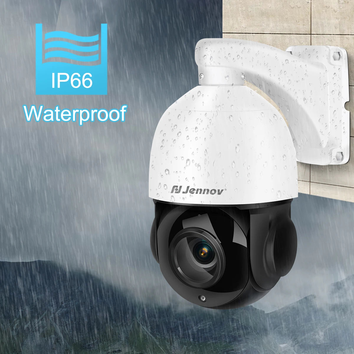 Jennov 4K 8MP 30X Zoom PoE Security Camera PTZ Auto Tracking Outdoor 2-Way Audio