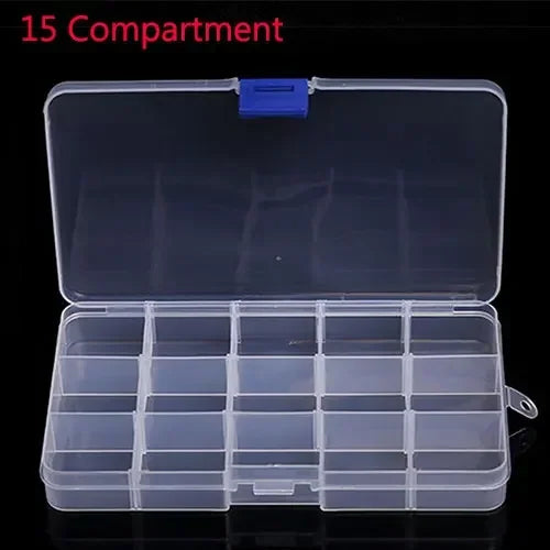 Transparent 10/15/24 Grid Storage Box Organizer Case Cajas Organizadora Storing Plastic Box Jewelry Beads Pill Screw Organizador