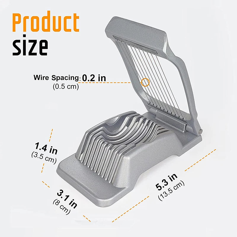 LMETJMA Egg Slicer for Hard Boiled Eggs Stainless Steel Wire Egg Slicer Dicer Cutter Kitchen Strawberry Mushroom Slicer JT188