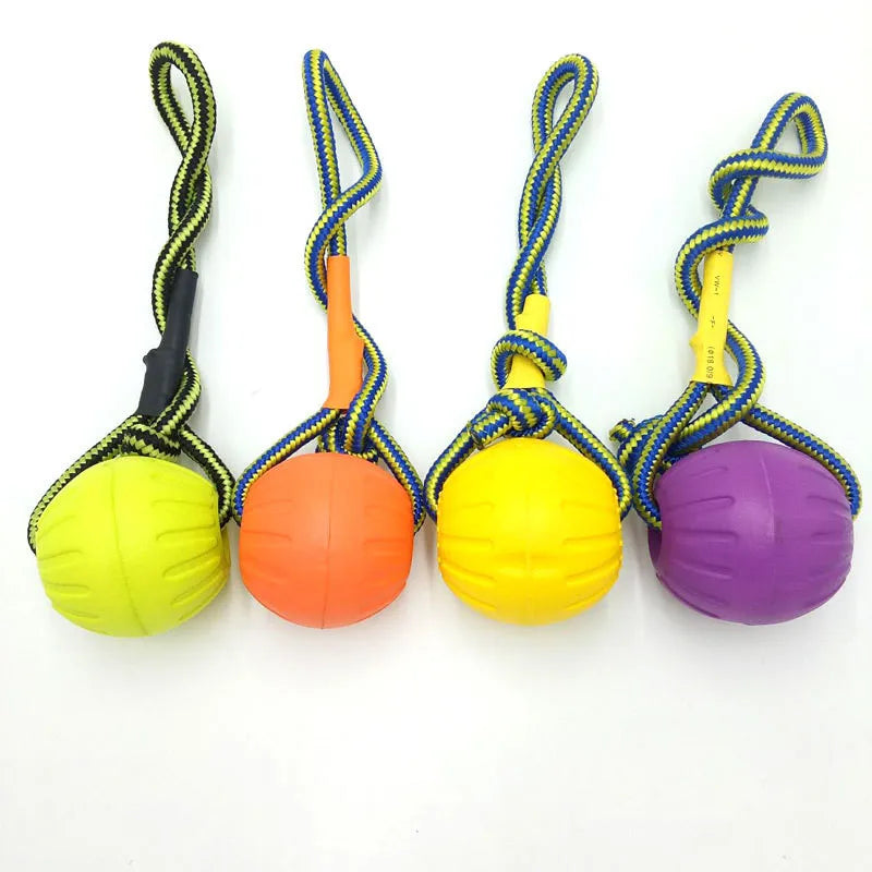 Training Pet Toy Dog Ball Bite Resistant EVA Foam Rubber Water Buoy Air Throwing Wearing Rope Elastic Ball Dogs Toys