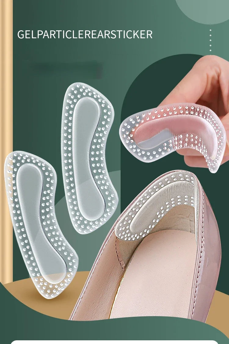 1Pair GEL Heel Protectors Women Silicone Cushion Foot Care Products Non Slip Shoe Pads for High Heels Adjustable Size Insoles