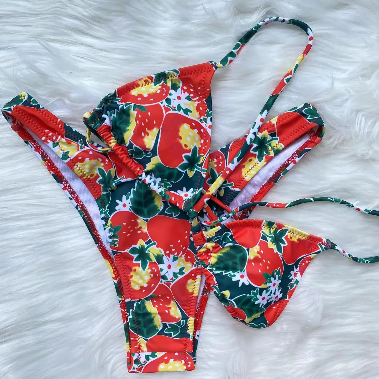 Bikini Set Swimsuit 2023 Sexy Bikinis Print String Swimwear Women Bathing Suits Beach Wear Triangle Thong Biquini