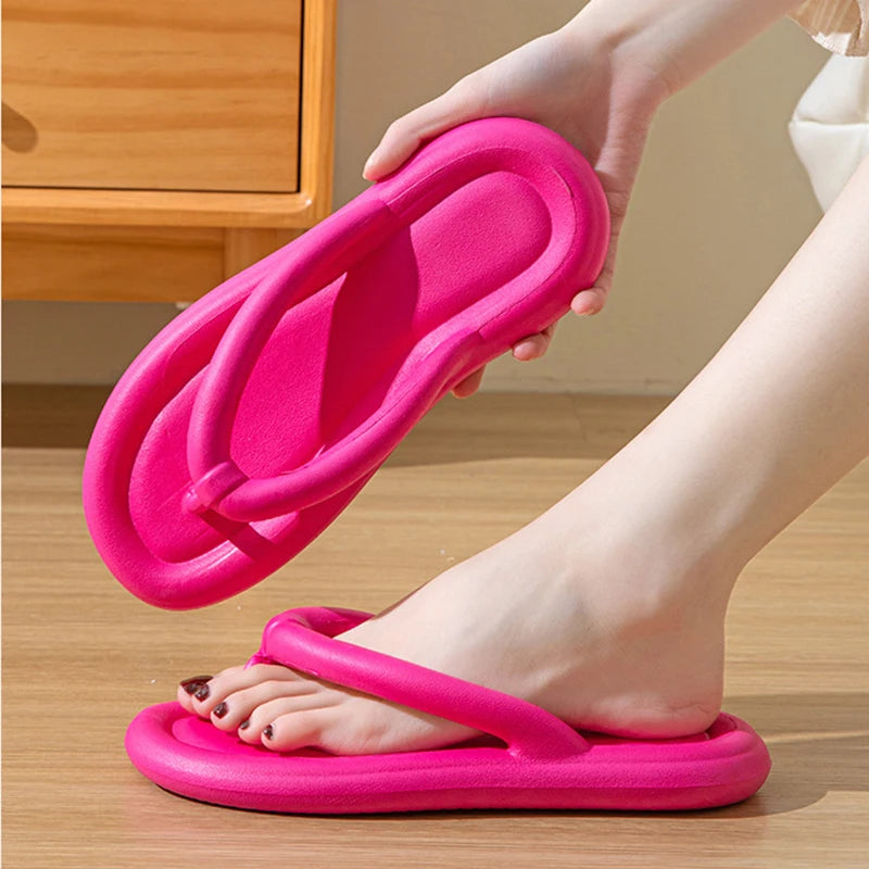 New Summer Candy Color Flip Flops Women Cute Soft Sole Eva Beach Slippers Fashion Sandals House Bathroom Non-Slip Shoes Slides