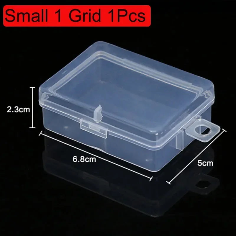 Transparent 10/15/24 Grid Storage Box Organizer Case Cajas Organizadora Storing Plastic Box Jewelry Beads Pill Screw Organizador