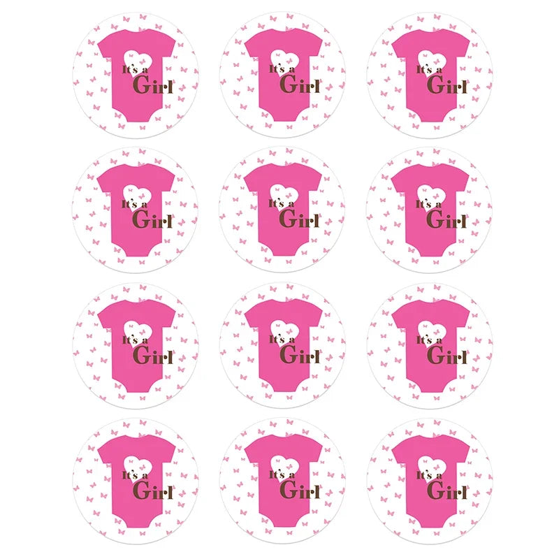 4.5cm Lovely Baby Shower Stickers Gender Reveal Party Gift Labels Sticker DIY Crafts Kids Gift Birthday/Baby Shower Decorations