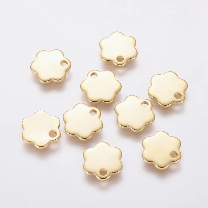 5~20Pcs 304 Stainless Steel Charms for DIY Jewelry Making  (Butterfly Heart Flower Key Moon Musical Note Ring Flat Round Star)