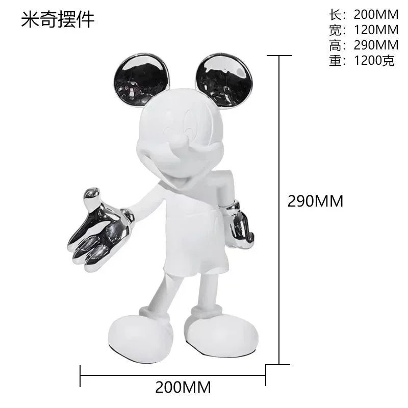 Disney Mickey Mouse Figure 20/29cm Resin Welcome Posture Action Figurines Anime Cartoon Mickey Model Statue Kids Ornament Gift