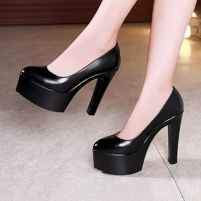 Plus Size 32 43 Platform Catwalk Shoes Women Wedding Shoes Bride 2024 Shallow High Heels Platform Pumps Elegant Dress Court Shoe