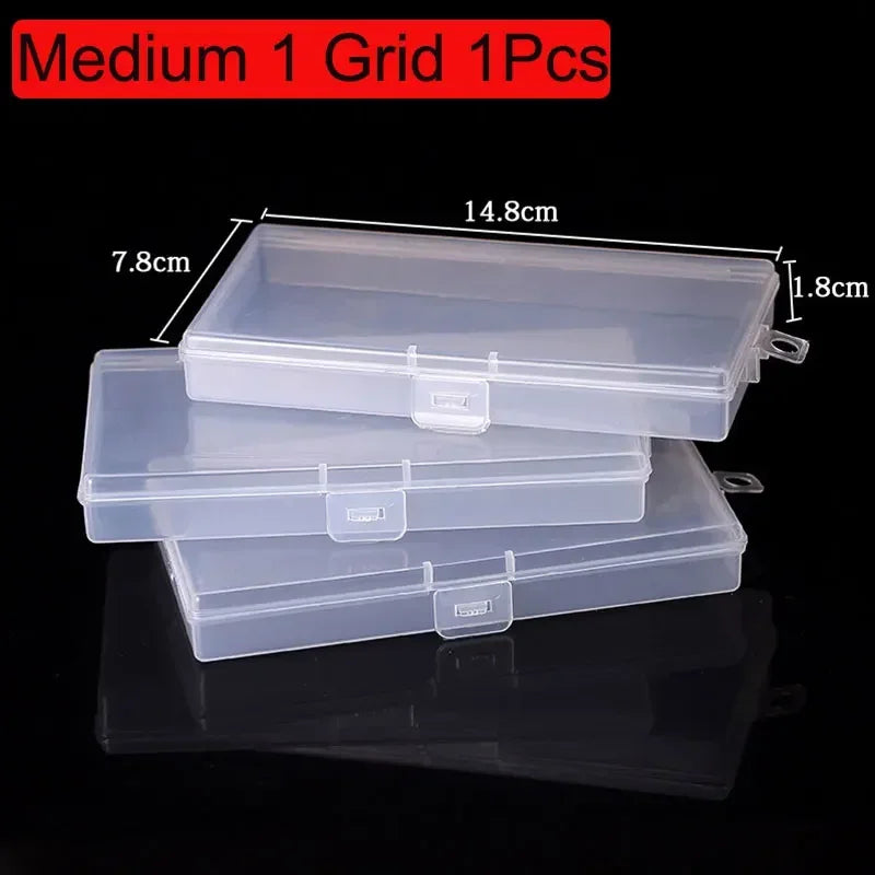 Transparent 10/15/24 Grid Storage Box Organizer Case Cajas Organizadora Storing Plastic Box Jewelry Beads Pill Screw Organizador