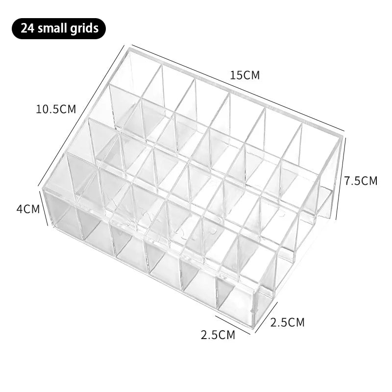 9/24/36/40 Grids Makeup Organizer Transparent Cosmetic Box Desk Make Up Brush Lipstick Holder Home Bathroom Storage Accessories