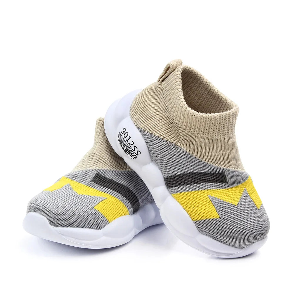 Kid Shoes Sock Shoes Soft Cotton Slip-on Rubber Sole 1-3 Years Kid Outdoor Walking Casual Shoes Unisex for Boys and Girls D2232