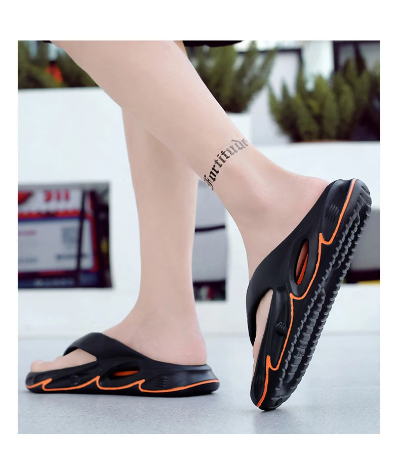 Men Flip Flops Outdoor Indoor Slippers Thick Soft Sole Men Beach Sandals Non-slip Bathroom Home Men Women Slippers Flip Flops