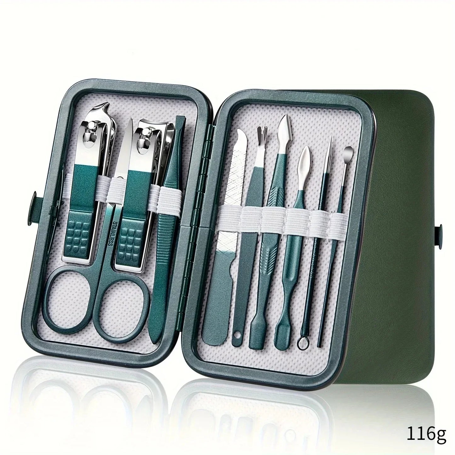 Professional 18 Piece Nail Care Kit Professional Stainless Steel Manicure & Pedicure Set with Travel Case for On-the-Go Grooming