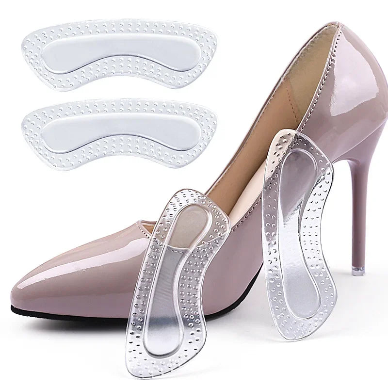 1Pair GEL Heel Protectors Women Silicone Cushion Foot Care Products Non Slip Shoe Pads for High Heels Adjustable Size Insoles