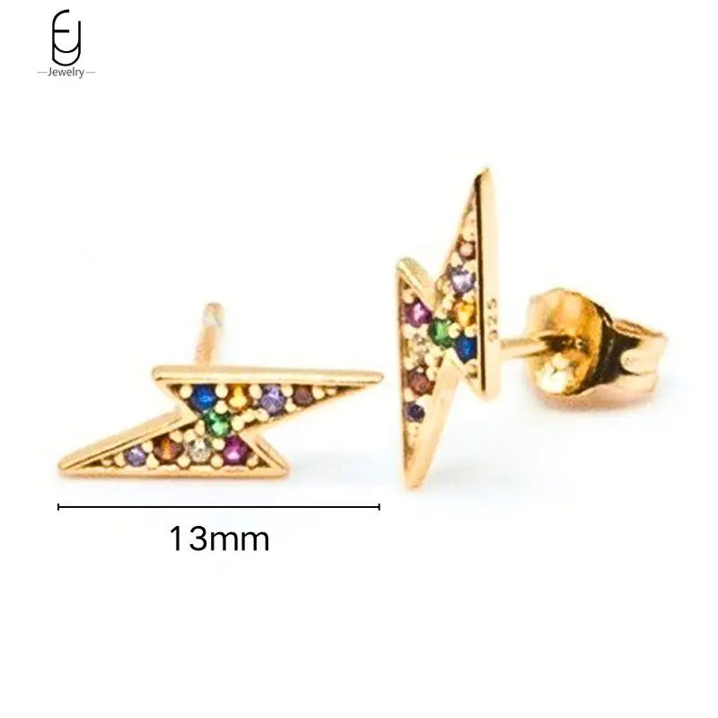 925 Sterling Silver Needle Vintage Gold Earrings for women Fashion Lightning Pendant Hoop Earrings Wedding High Luxury Jewelry