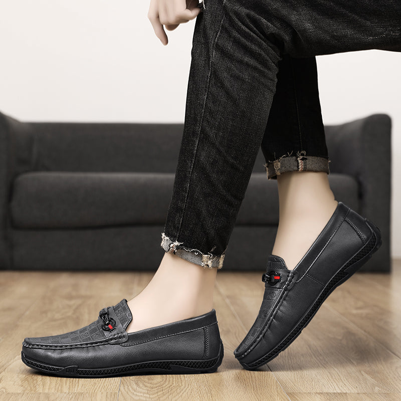 Fashion Leather Men Casual Shoes Slip on Formal Loafers Luxury Brand Comfortable Men Moccasins Italian Soft Male Driving Shoes