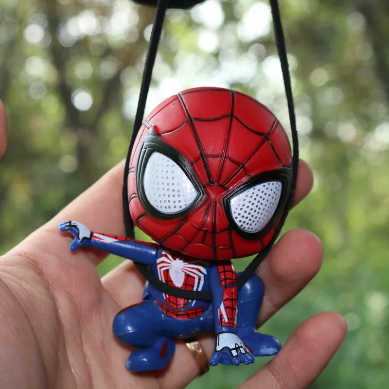 Disney Anime Marvel Avengers Hero Spider Man Ornament Car Rearview Mirror Hanging Pendant Cute Cartoon Auto Interior Accessories