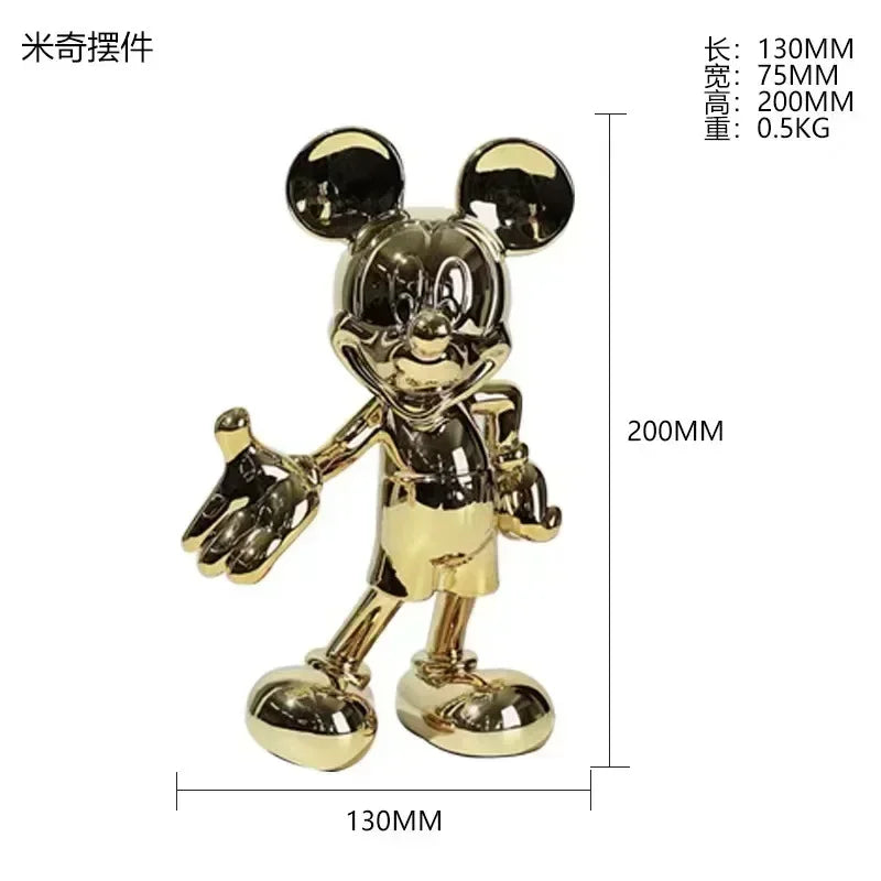 Disney Mickey Mouse Figure 20/29cm Resin Welcome Posture Action Figurines Anime Cartoon Mickey Model Statue Kids Ornament Gift