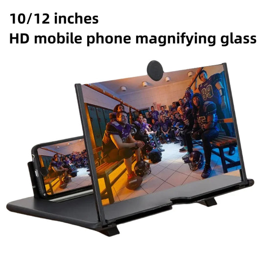 12 inch 3D mobile phone screen magnifying glass mobile phone movie smartphone stand folding amplifier HD video magnifying glass