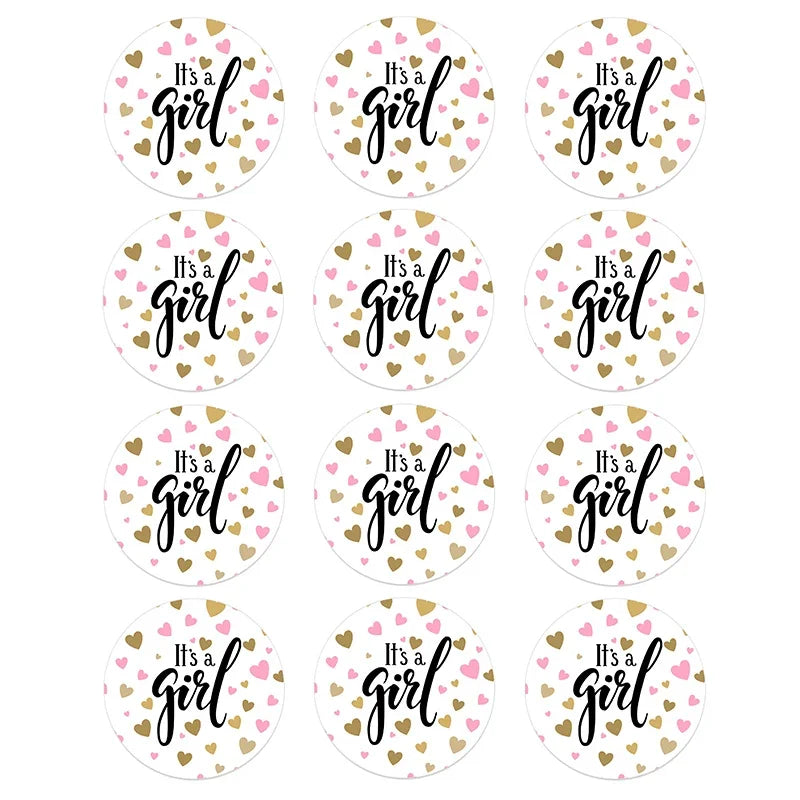 4.5cm Lovely Baby Shower Stickers Gender Reveal Party Gift Labels Sticker DIY Crafts Kids Gift Birthday/Baby Shower Decorations