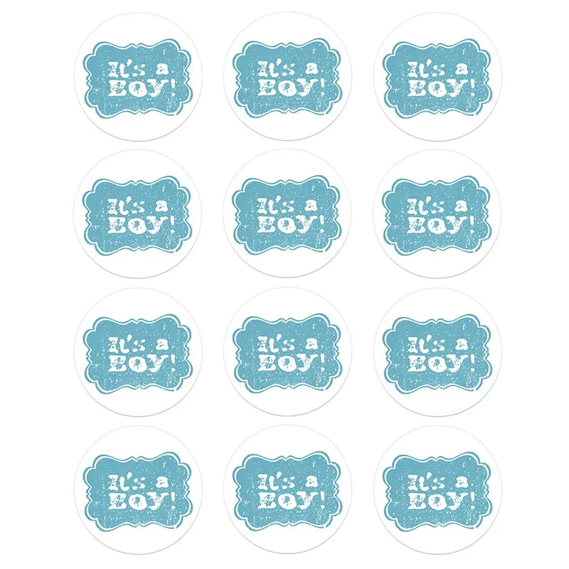 4.5cm Lovely Baby Shower Stickers Gender Reveal Party Gift Labels Sticker DIY Crafts Kids Gift Birthday/Baby Shower Decorations