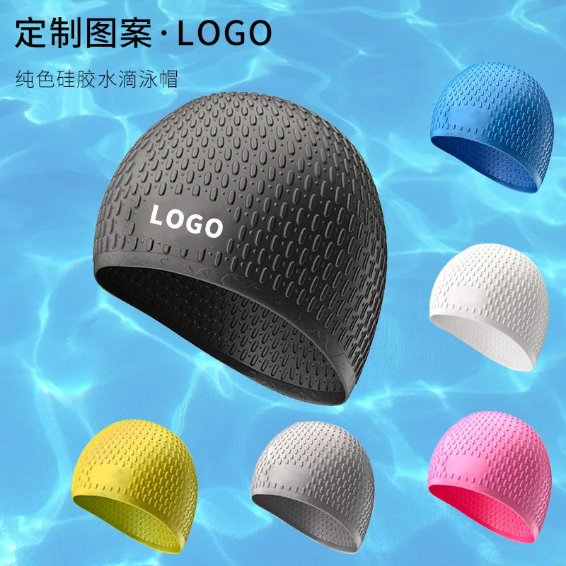 New Silicone Swimming Cap Fashion Swimming Pool Cap Waterproof Ear Protection Professional Water Sports Swim Hat