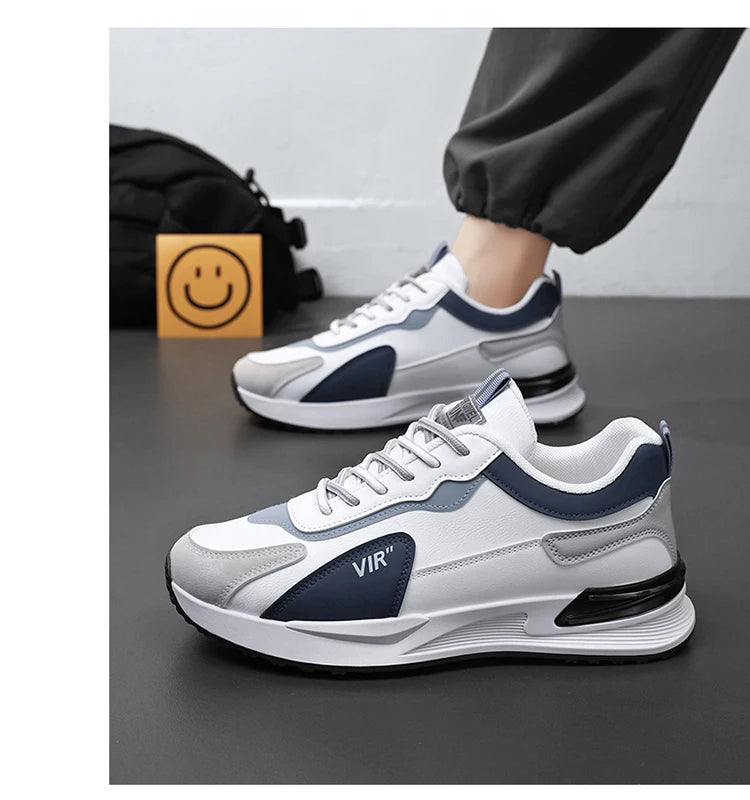 High Quality Men's Sneakers Leather Casual Shoes Autumn 2024 New Breathable Men Shoes Male Flat Shoe