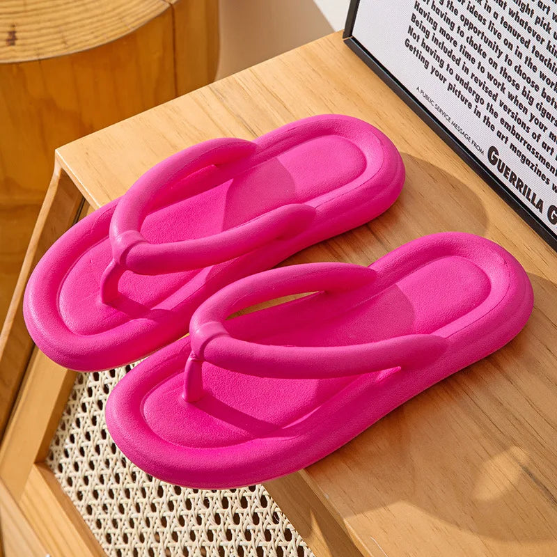 New Summer Candy Color Flip Flops Women Cute Soft Sole Eva Beach Slippers Fashion Sandals House Bathroom Non-Slip Shoes Slides