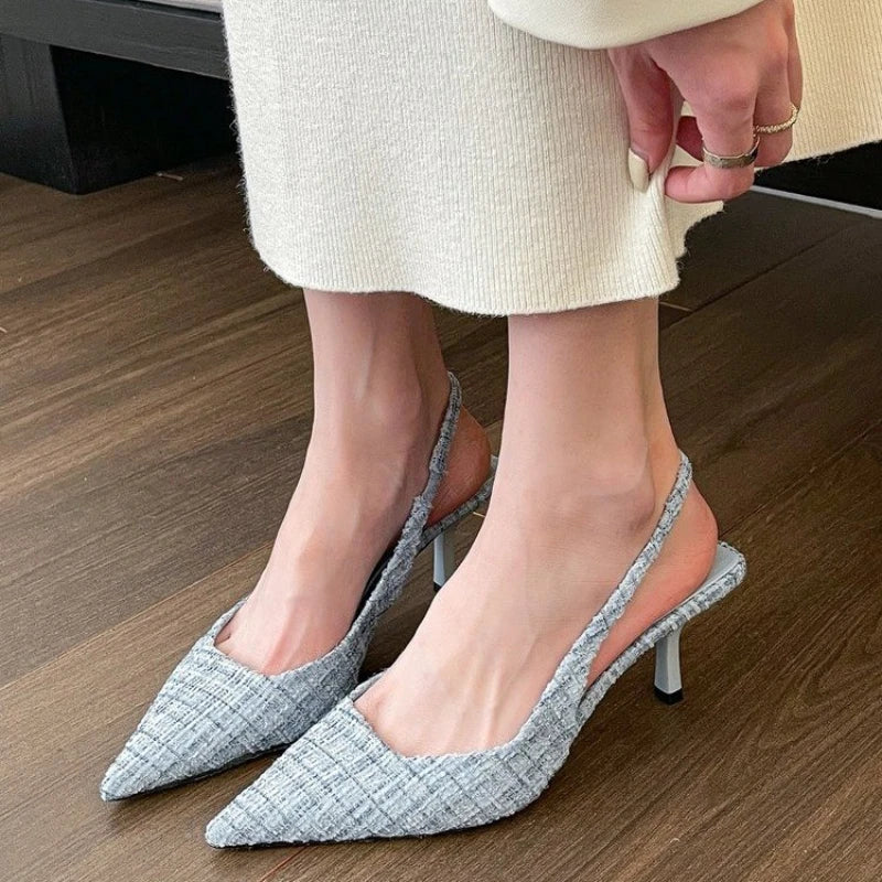 Summer Fashion Casual Pointed Toe Stiletto Women's Shoes New Sexy Elegant Banquet Comfortable Breathable Baotou High Heels