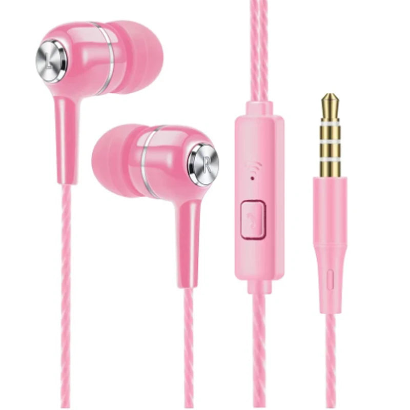 Wired Headphones 3.5mm Sport Earbuds with Bass Phone Earphones Stereo Headset with Mic volume control Music Earphones