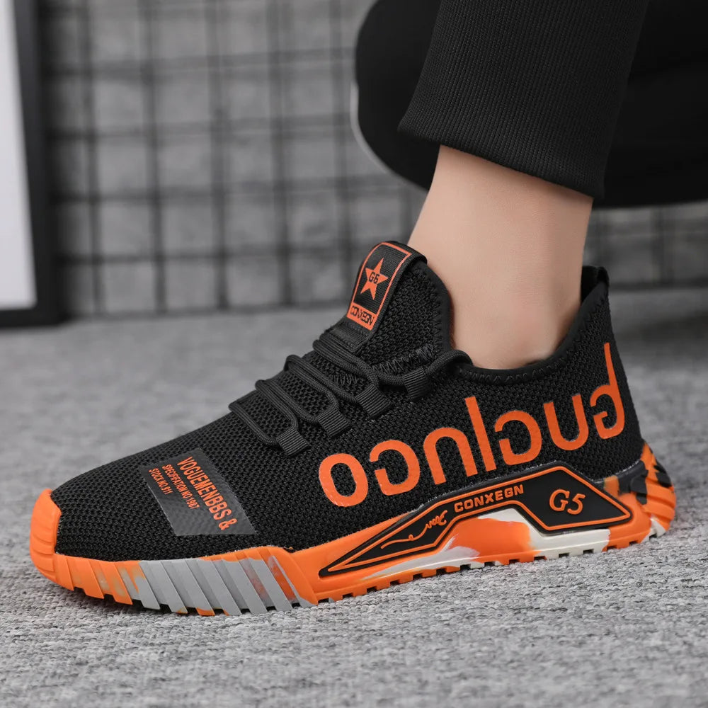 Men's mesh breathable lightweight casual sports shoes summer soft sole running shoes outdoor walking shoes fashion youth sneaker