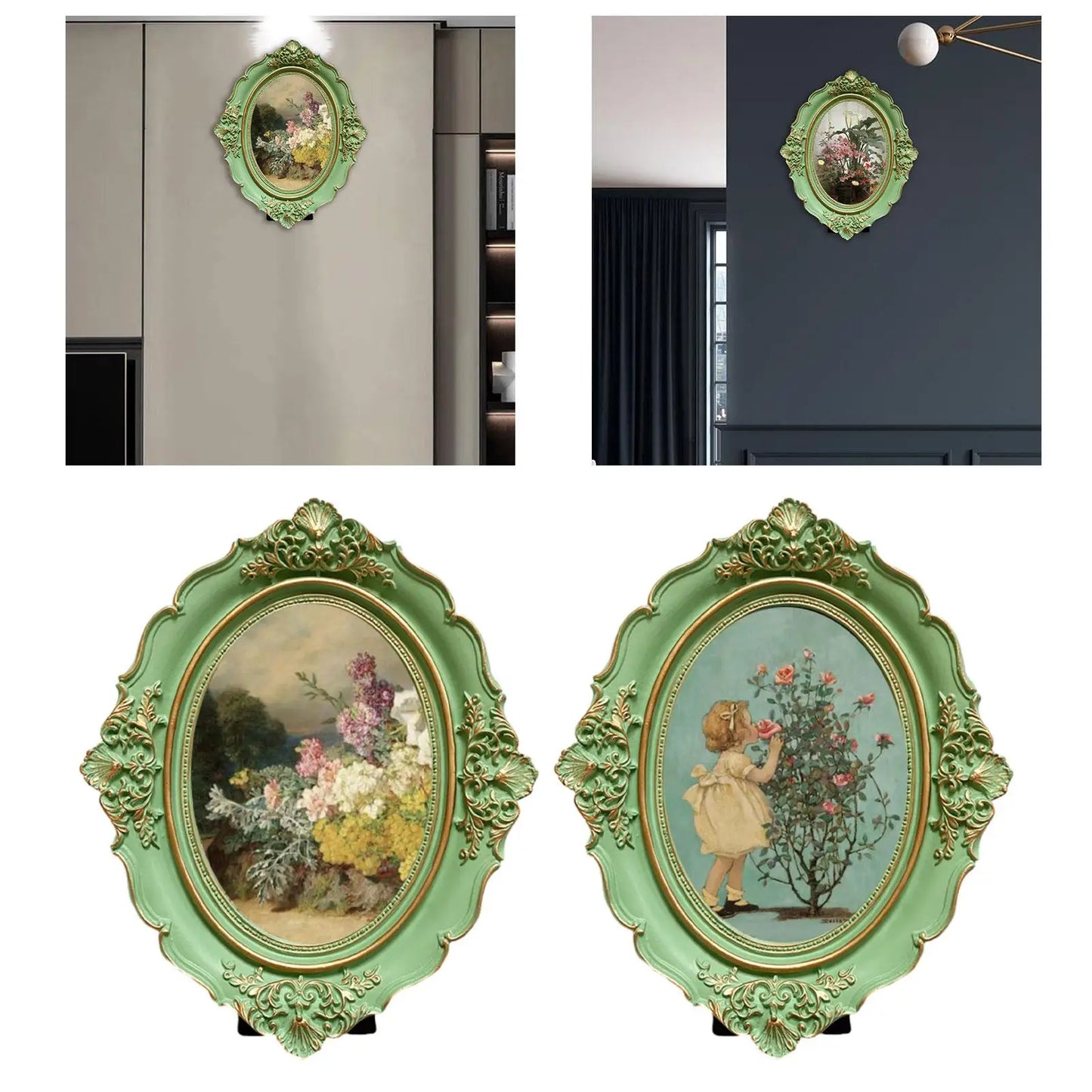 Picture Frame Resin Antique Photo Gallery Art Photo Frame Photo Display Holder for Bedroom Wall Living Room Table Home Decor