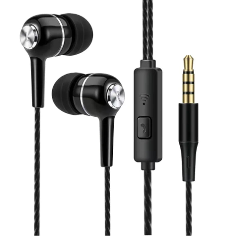 Wired Headphones 3.5mm Sport Earbuds with Bass Phone Earphones Stereo Headset with Mic volume control Music Earphones