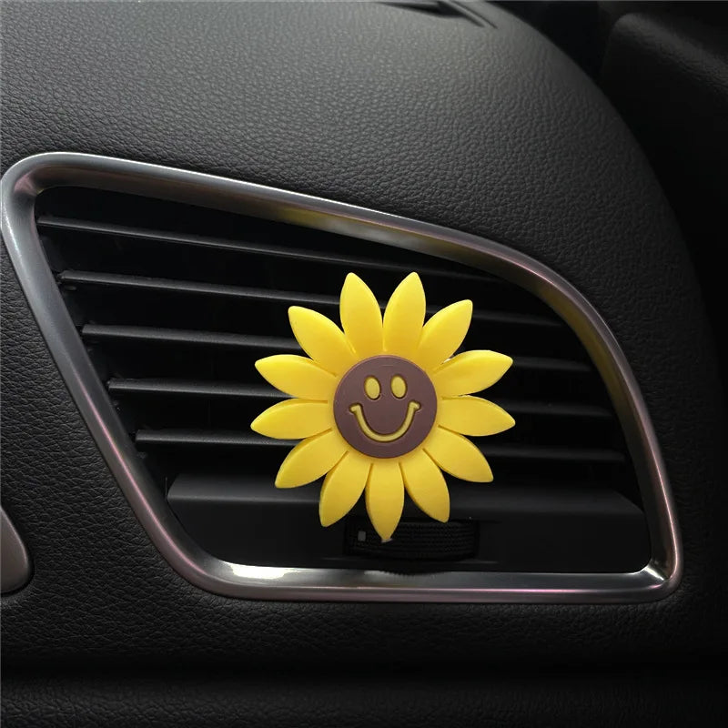 Car Fashion Multiflora Sunflower Car Air Outlet Fragrant Perfume Clip Air Freshener Diffuser