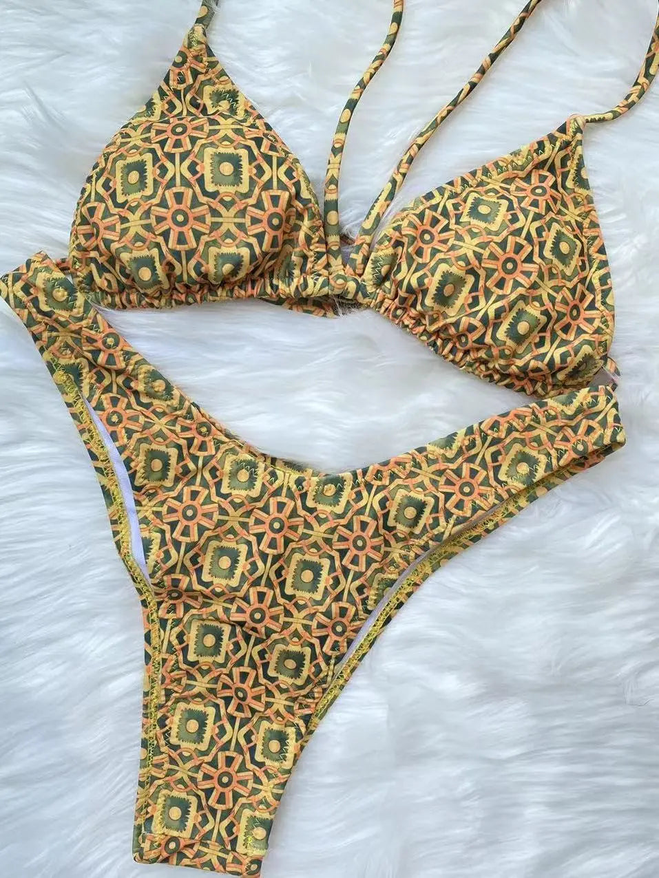 Bikini Set Swimsuit 2023 Sexy Bikinis Print String Swimwear Women Bathing Suits Beach Wear Triangle Thong Biquini