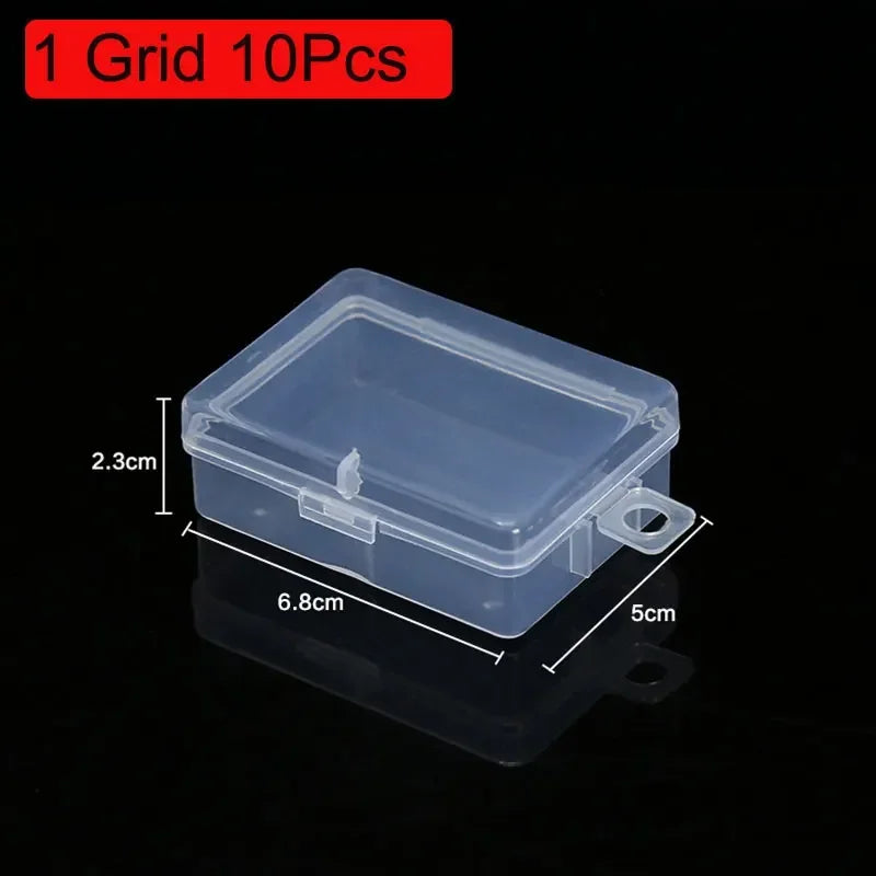 Transparent 10/15/24 Grid Storage Box Organizer Case Cajas Organizadora Storing Plastic Box Jewelry Beads Pill Screw Organizador