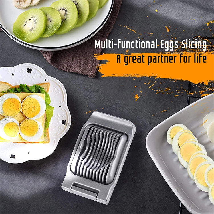 LMETJMA Egg Slicer for Hard Boiled Eggs Stainless Steel Wire Egg Slicer Dicer Cutter Kitchen Strawberry Mushroom Slicer JT188